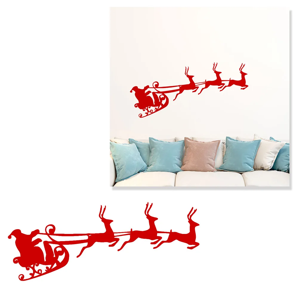 

Santa Claus Stickers Christmas Removable Wall Holiday Reindeer Decor Decals Window