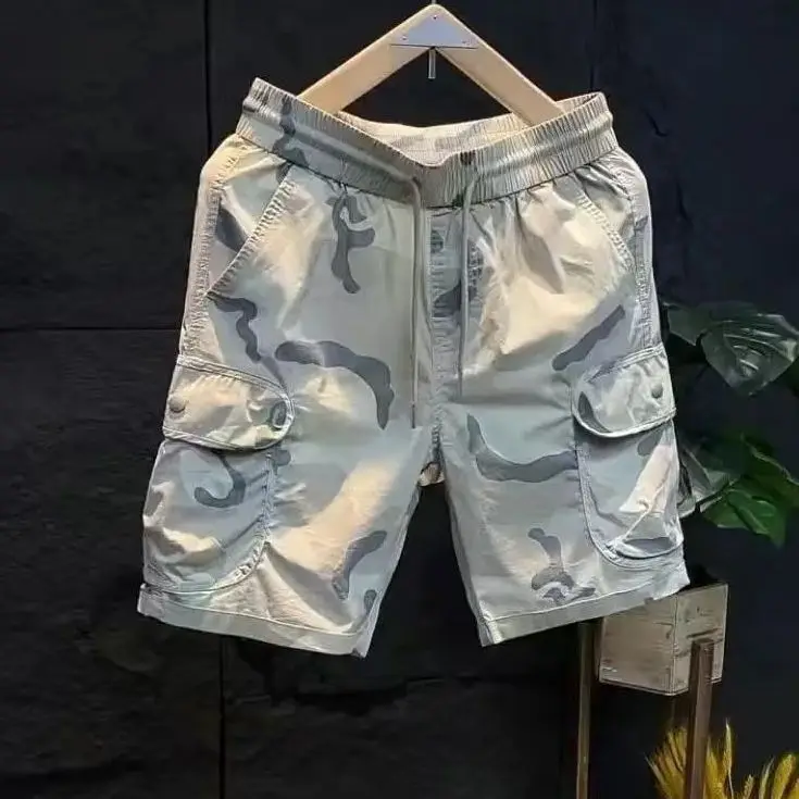 

Рабочая одежда в стиле ретро, шорты, мужская модная тенденция, молодежные повседневные камуфляжные брюки, модные брюки