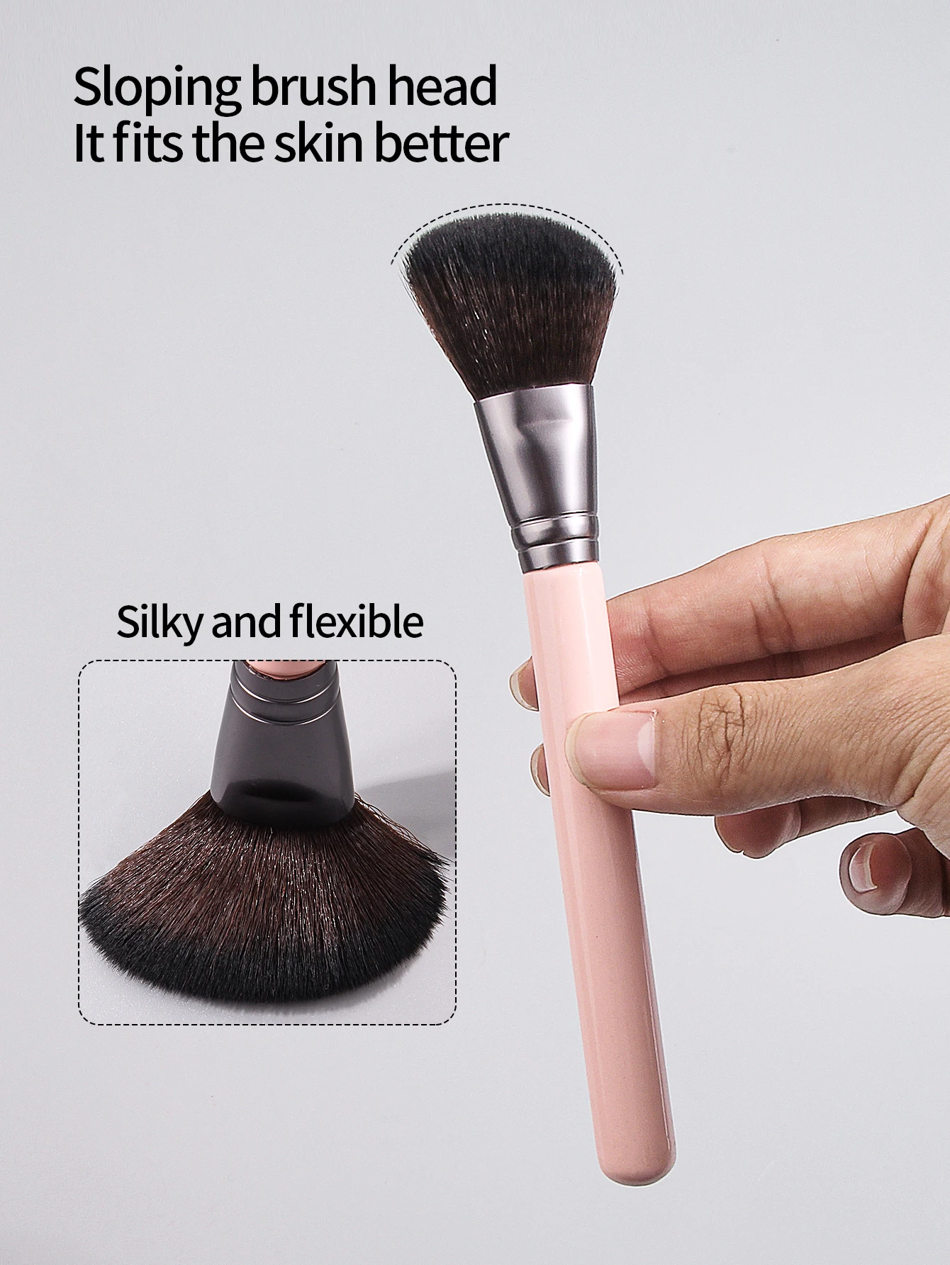 2PCS angled + tone-shaped makeup brush, loose brush, contouring brush, concealer brush, multi-functional beauty tool