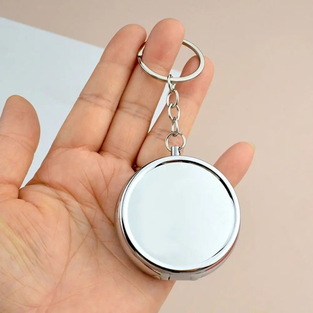 Portable Metal Tablet Box Round Compact Pill Organizer Leak-Proof Coins Case Travel