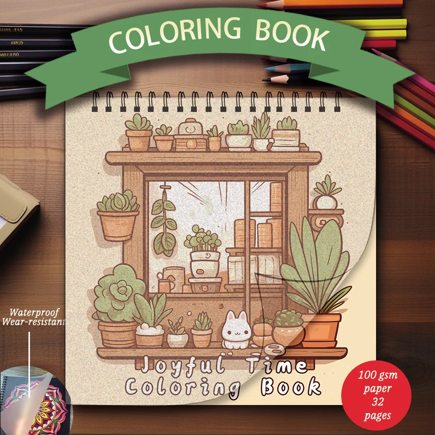 Old Time Coloring Book - 8.27 x 8.27 inches 32 pages coloring book - ideal gift for family or friends