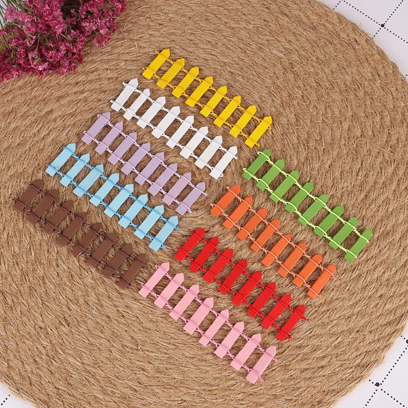 *。5Pcs new Miniature Small Wood Fence DIY Fairy Garden Micro Dollhouse Gates Decor