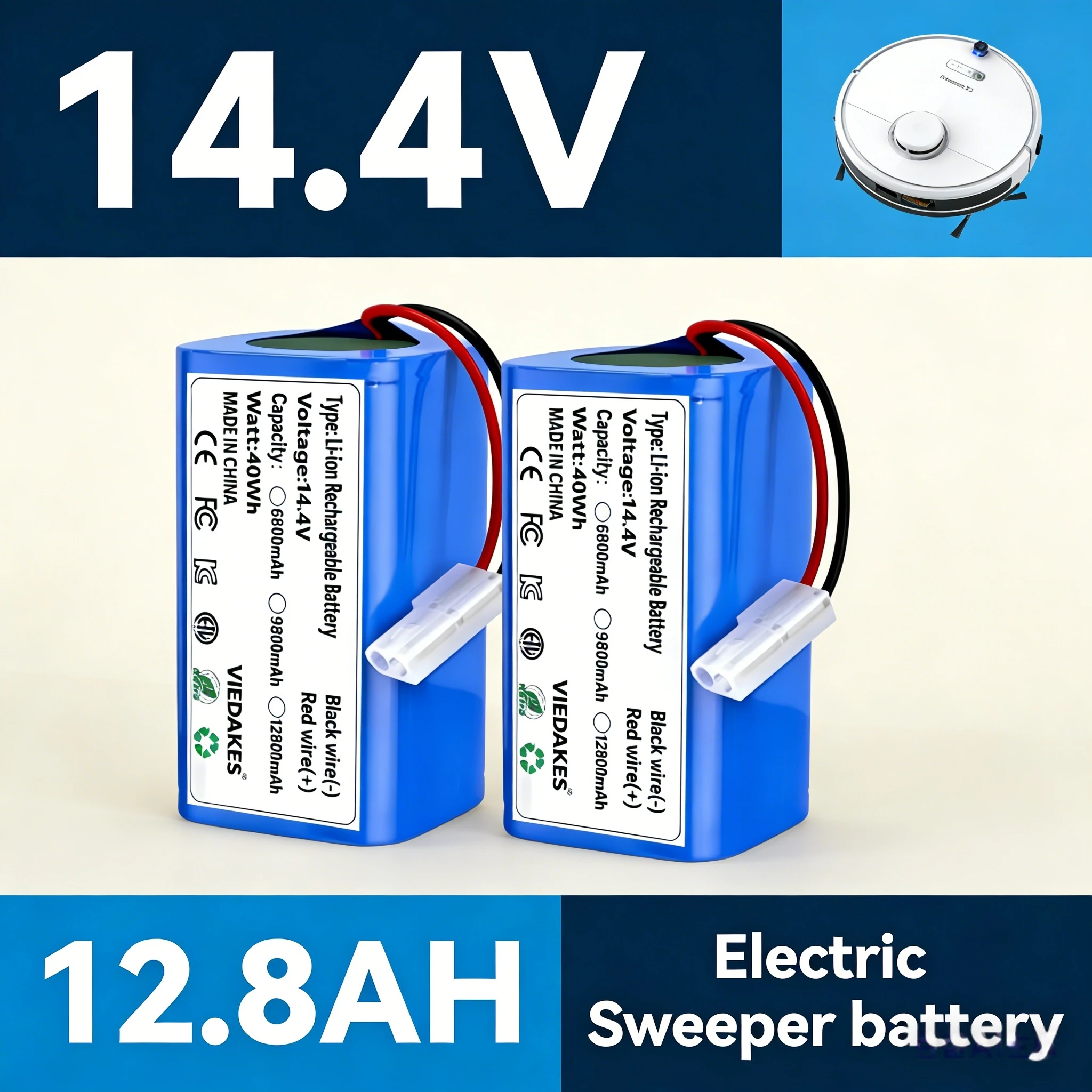 Original 14.4V Replacement Battery H18650CH-4S1P For XIOMI MIJIA Mi Robot Vacuum-Mop Essential G1 SKV4136GL MJSTG1 Battery