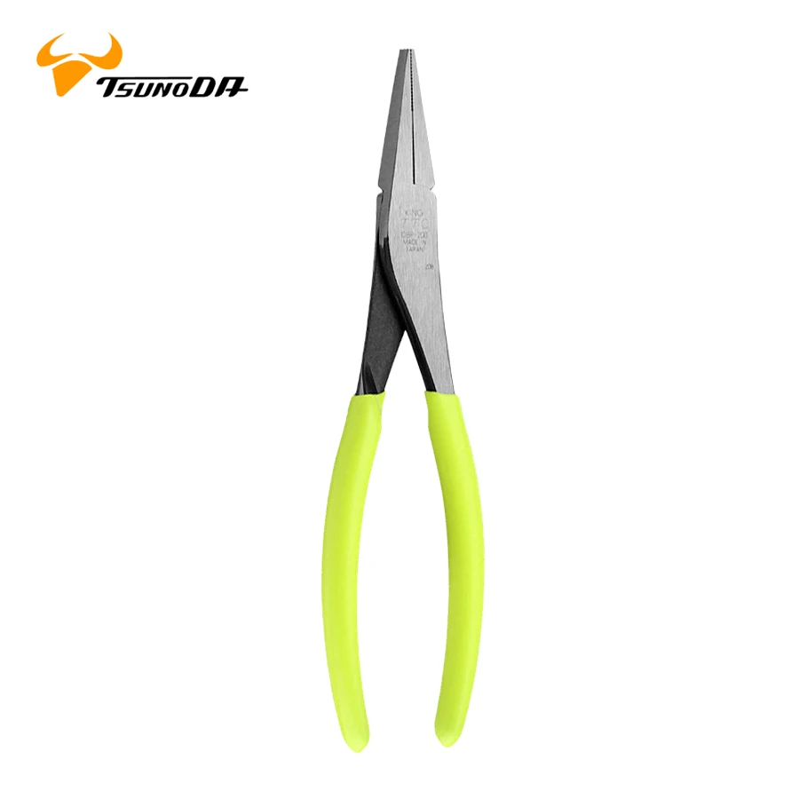 TSUNODA 8-Inch Flat Nose Pliers|Duck Bill Jaw Pliers with Extra Long Nose Designed for Hard-to-Reach Places NO.DBP-200