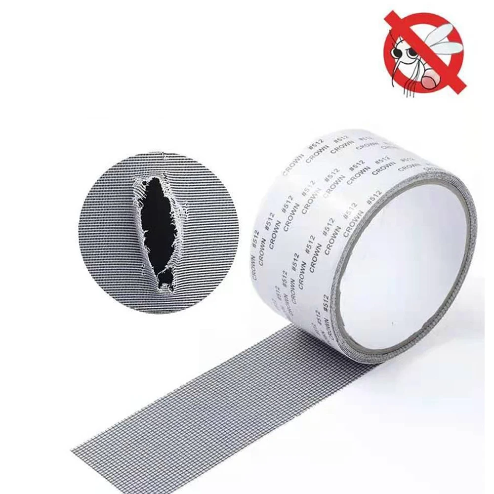 5cmx2m 창문 스크린 테이프 방충망 수리 도어 커튼 모기장 구멍 패치 수리 자가 접착 스크린 테이프