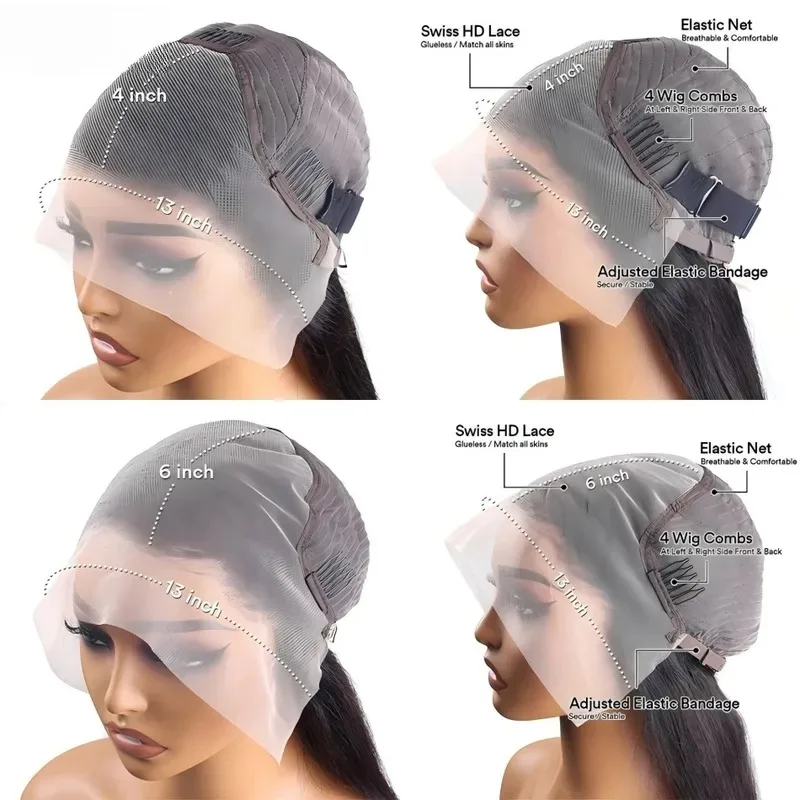 13x4 الجسم موجة الدانتيل الجبهة الباروكات شعر الإنسان قبل قطعها 250 الكثافة HD الدانتيل الشفاف الباروكات الأمامية شعر الإنسان للنساء #6