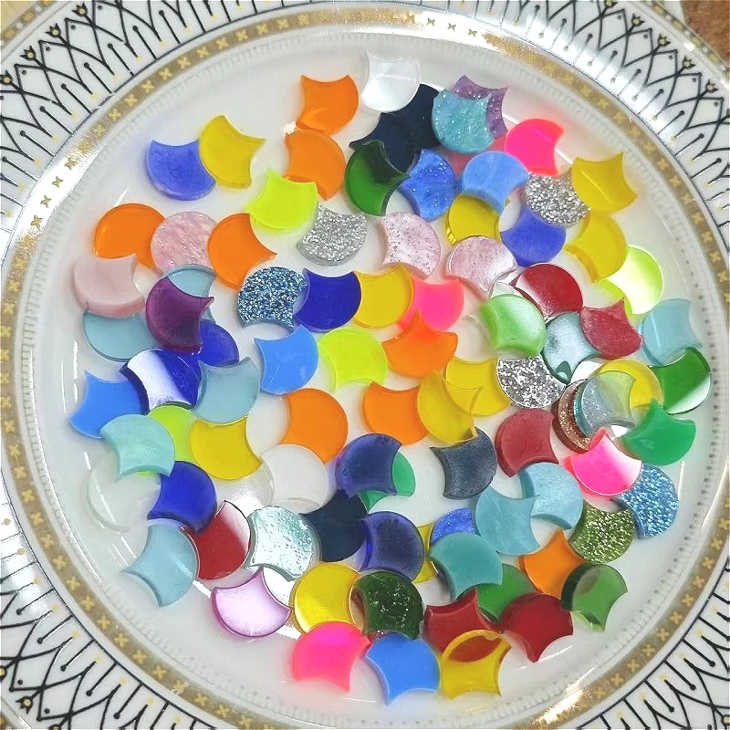 

Around 107pcs Soft Acrylic Mosaic Tiles umbellate Mix Colorful Tiles DIY Mosaic Making for Craft Arts Accessories 917