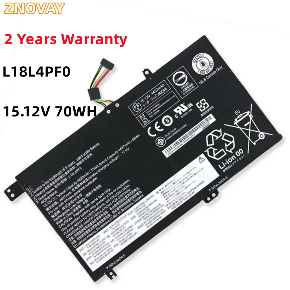 

ZNOVAY L18L4PF4 L18M4PF5 15.12V 70WH Laptop Battery For Lenovo Xiaoxin AIR15-2019 S540-15IML 15IWL L18L4PF0