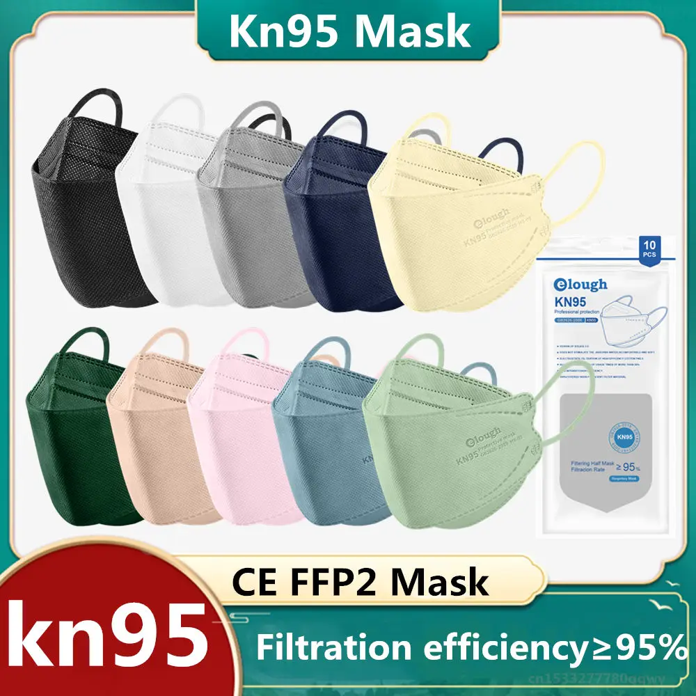 Elough KN95 маски morandi FFP2 CE сертифицированные mascarillas fpp2 4-слойная безопасная дышащая маска ffp2 многоразовая маска для рта