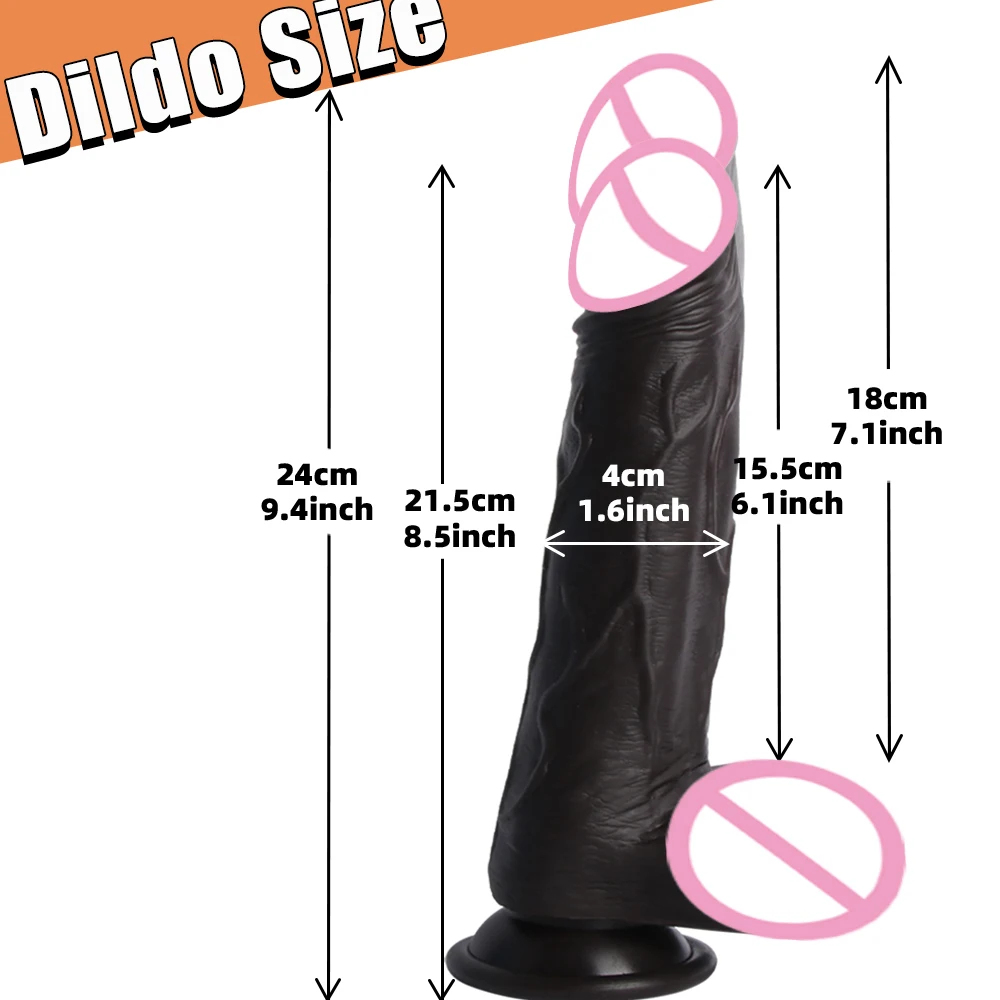 Thrusting Black Realistic Penis Dildo Male Dick Telescopic Rotating Heating G Spot Clitoral Anal Stimulation Vibrator Sex Toy - view 5