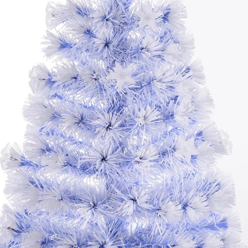5ft Tall Pre-Lit Douglas Fir Artificial Christmas Tree with Realistic Branches, Multi-Color LED Lights, Fiber Optics and 180 Tip