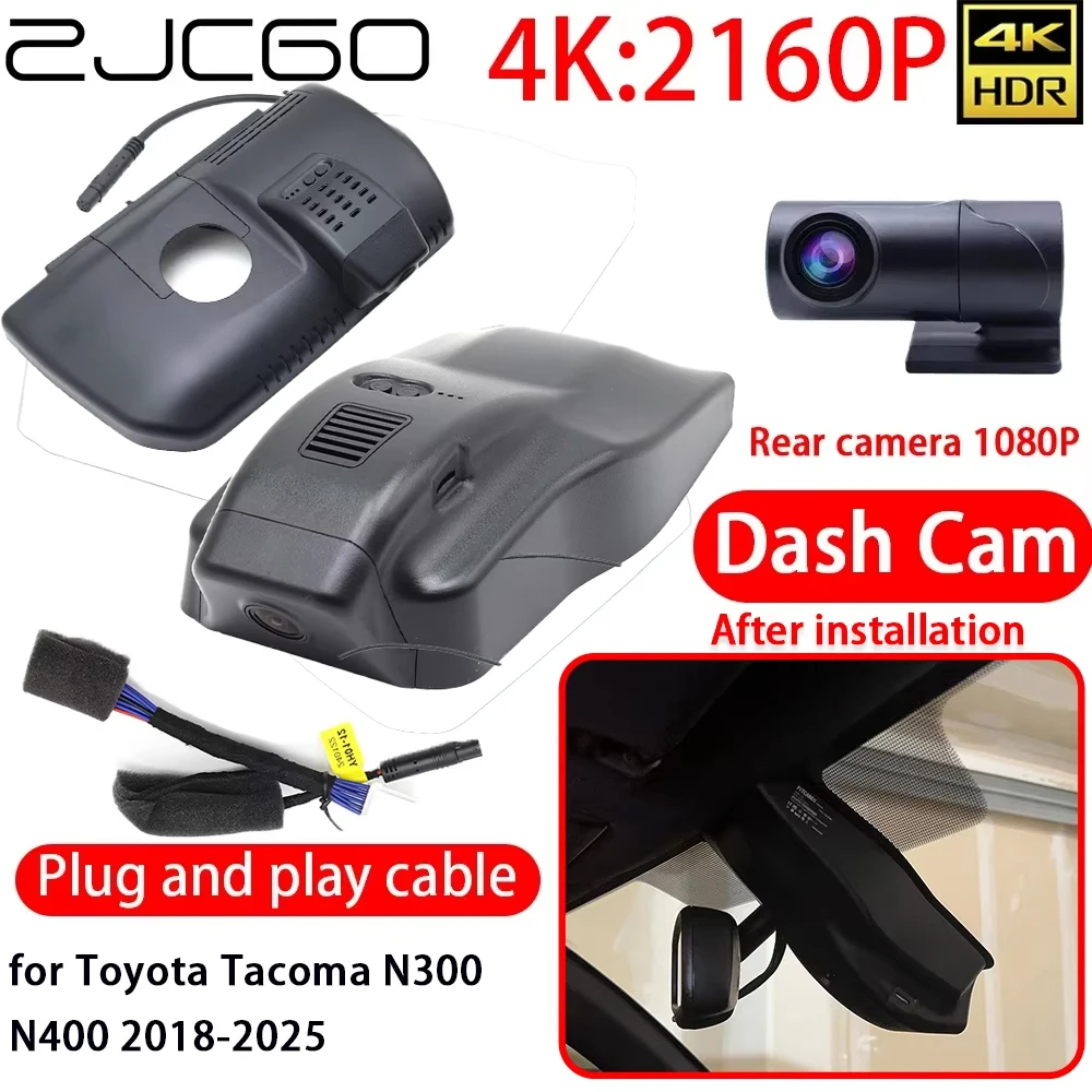

ZJCGO 4K DVR Dash Cam Wifi Front 2160P Rear Sony Lens Camera 24h Monitor Video Recorder ﻿for Toyota Tacoma N300 N400 2018-2025