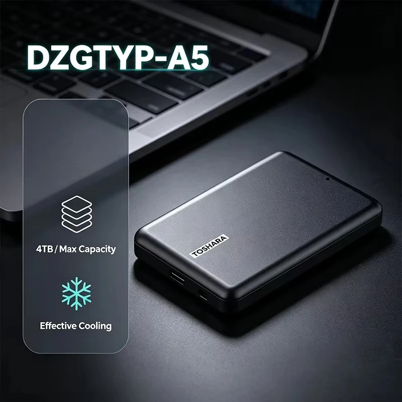 [Brand+] Original A5 Portable External Hard Drive Black High Speed Storage Disk for Mac Windows Laptop Desktop PC Data Backup