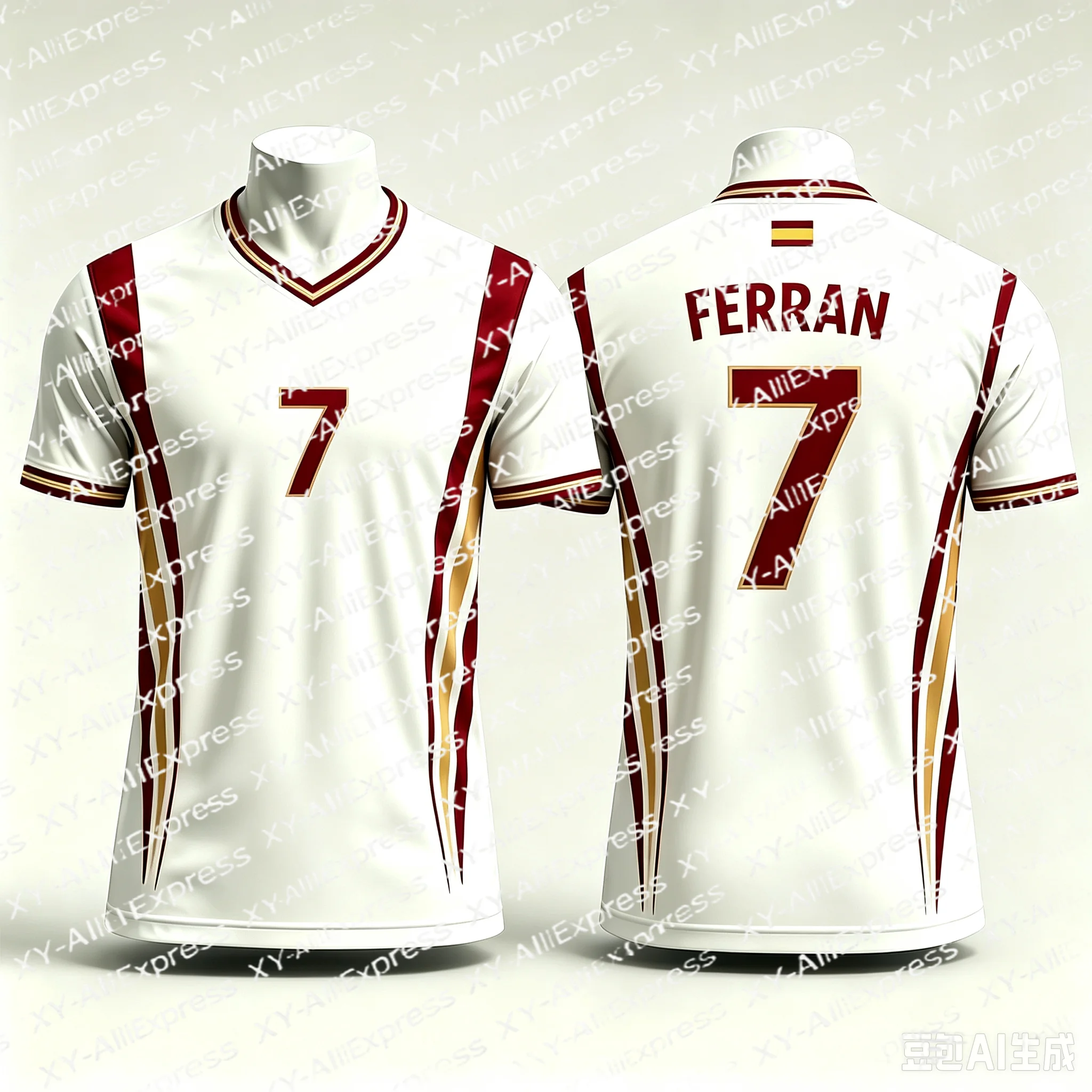 Men Lightweight Soccer Jersey, Defined V-Neck Contrast Design, Quick Dry Fabric Match Viewing Events  Fan Community Gatherings