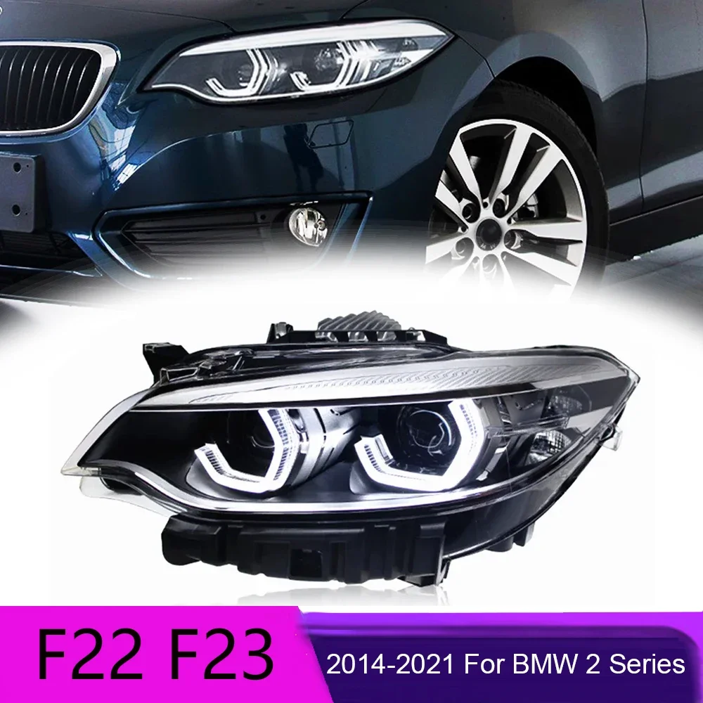 

Автомобильные передние фары для BMW F22, светодиодные фары 2 серии 218 220 2014-2021, аксессуары LCI, модифицированные светодиодные фары DRL в сборе