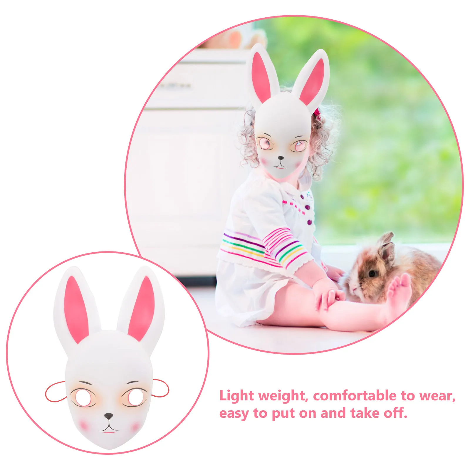 

Easter Bunny Mask Cute Lightweight Soft Bunny Ear Decorative Mask Photo Prop Party Performance Party Performance Masks Prop