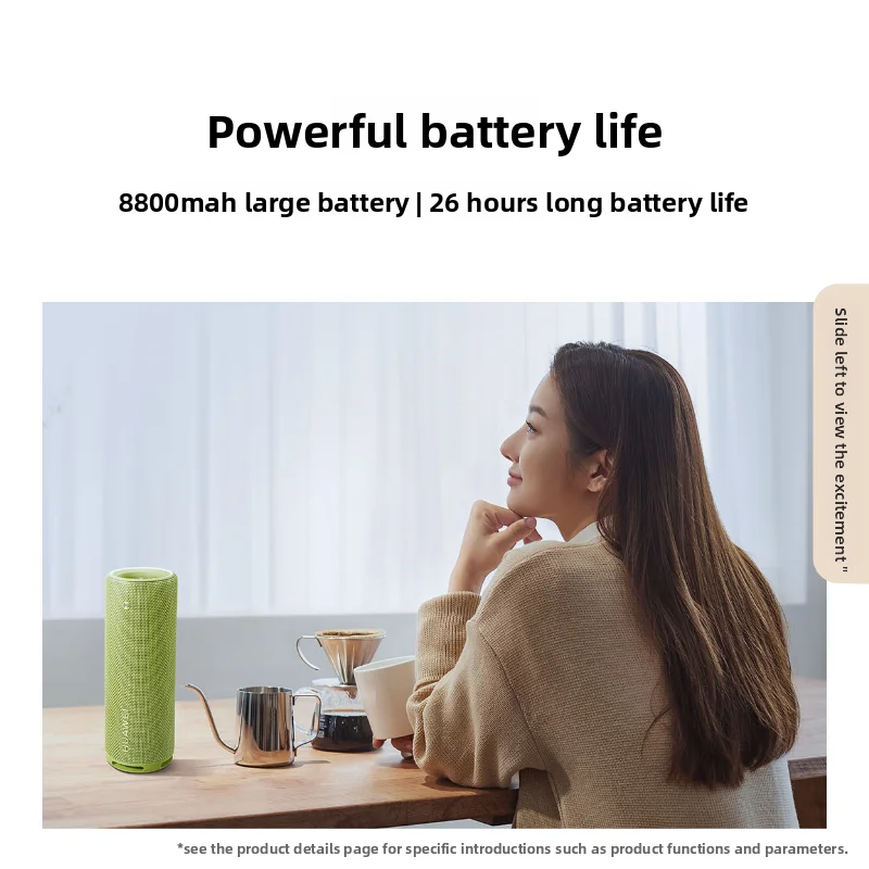 هواوي ساوند جوي 2 إصدار بلوتوث مكبر صوت بلوتوث ذكي محمول للاستخدام الخارجي، مقاوم للماء