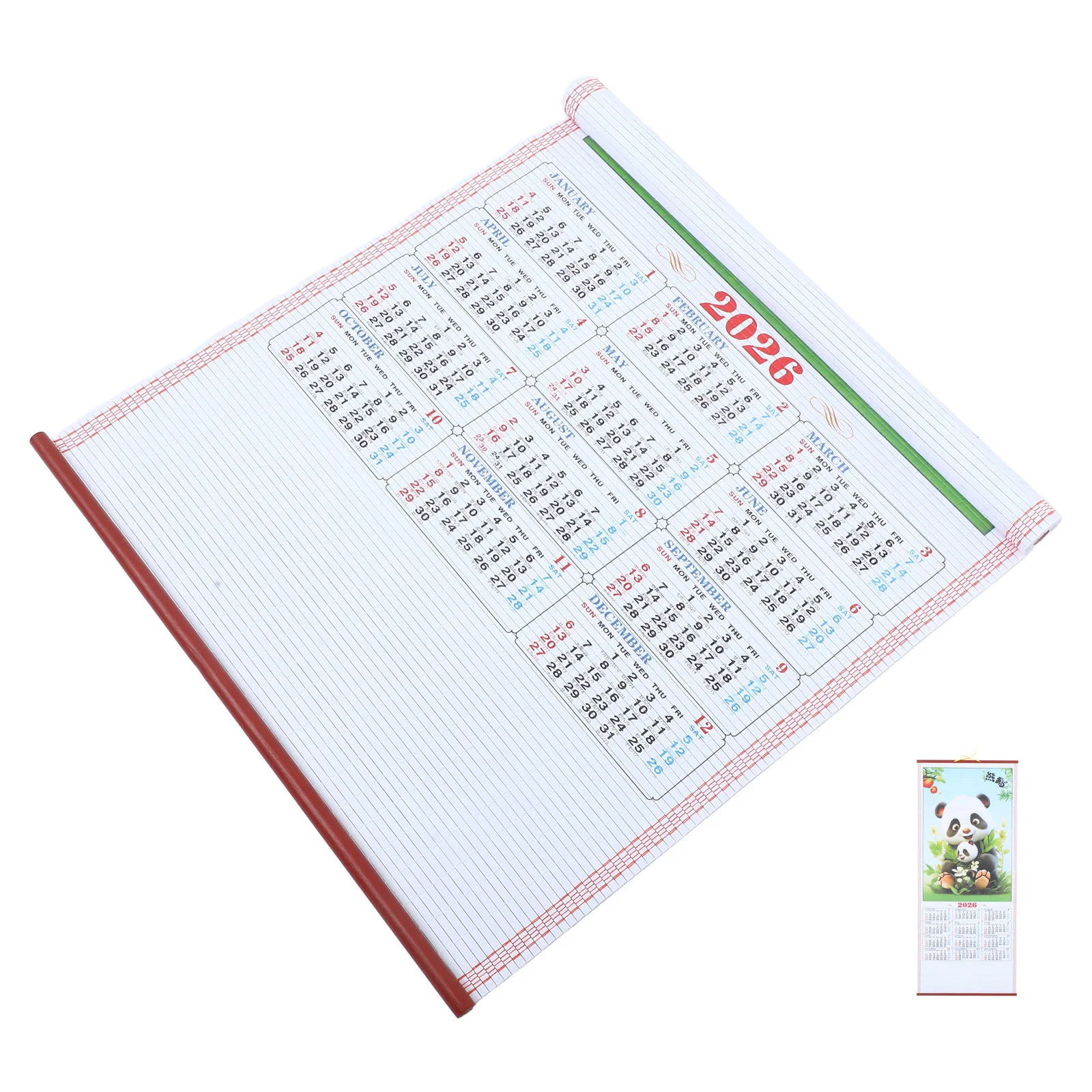 2026 الحصان سنة معلقة التمرير التقويم كبير الصينية القمرية جدار التقويم لغرفة المعيشة مكتب ديكور التقليدية المسيل للدموع #1