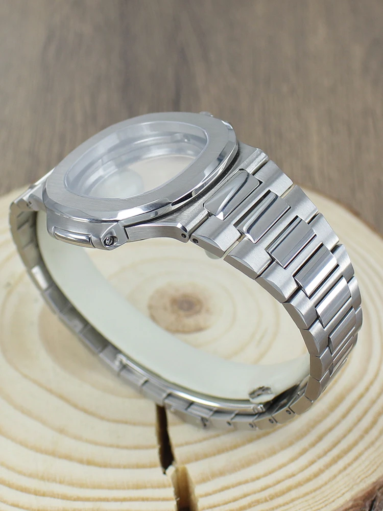 43-mm-Gehäuse mit Saphirglas für Miyota 9015 mechanisches Uhrwerk, ultradünnes Nautilus-Herrenuhrengehäuse mit Armband, 316L MOD-Zubehör – Detail 5