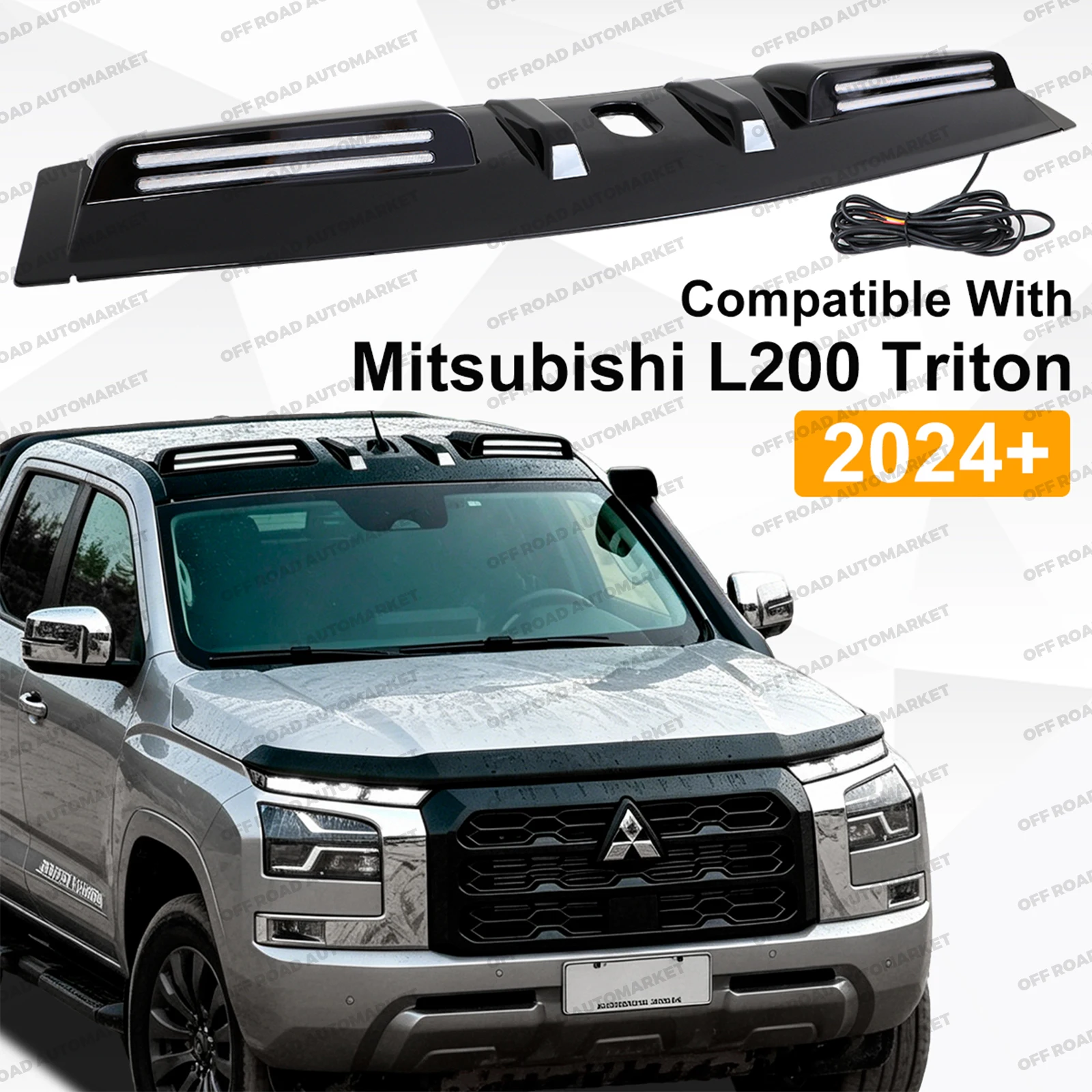 

Dual Color LED Car Roof Rack Light Spoiler Decoration For Mitsubishi Triton L200 MV 2024-2026 Off-road Pickup Truck Accessories