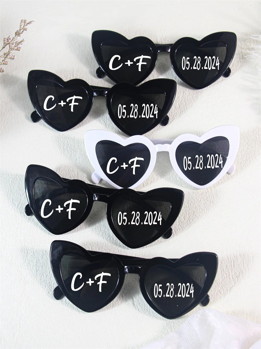 Custom heart shape Sunglasses,Funky glasses,Bridal Party Favors, Bachelorette Party,Bridesmaid gift