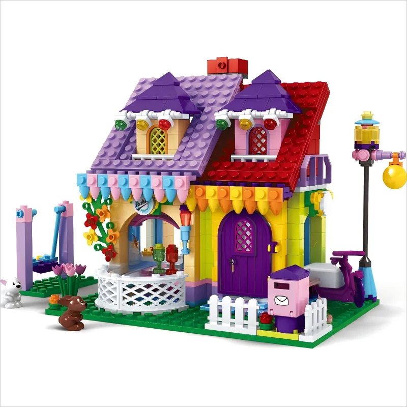 

MOC Dreamy Princess Castle Villa Building Blocks Set Decor Residential Cabin Toy For Children Girl Birthday Holiday Special Gift