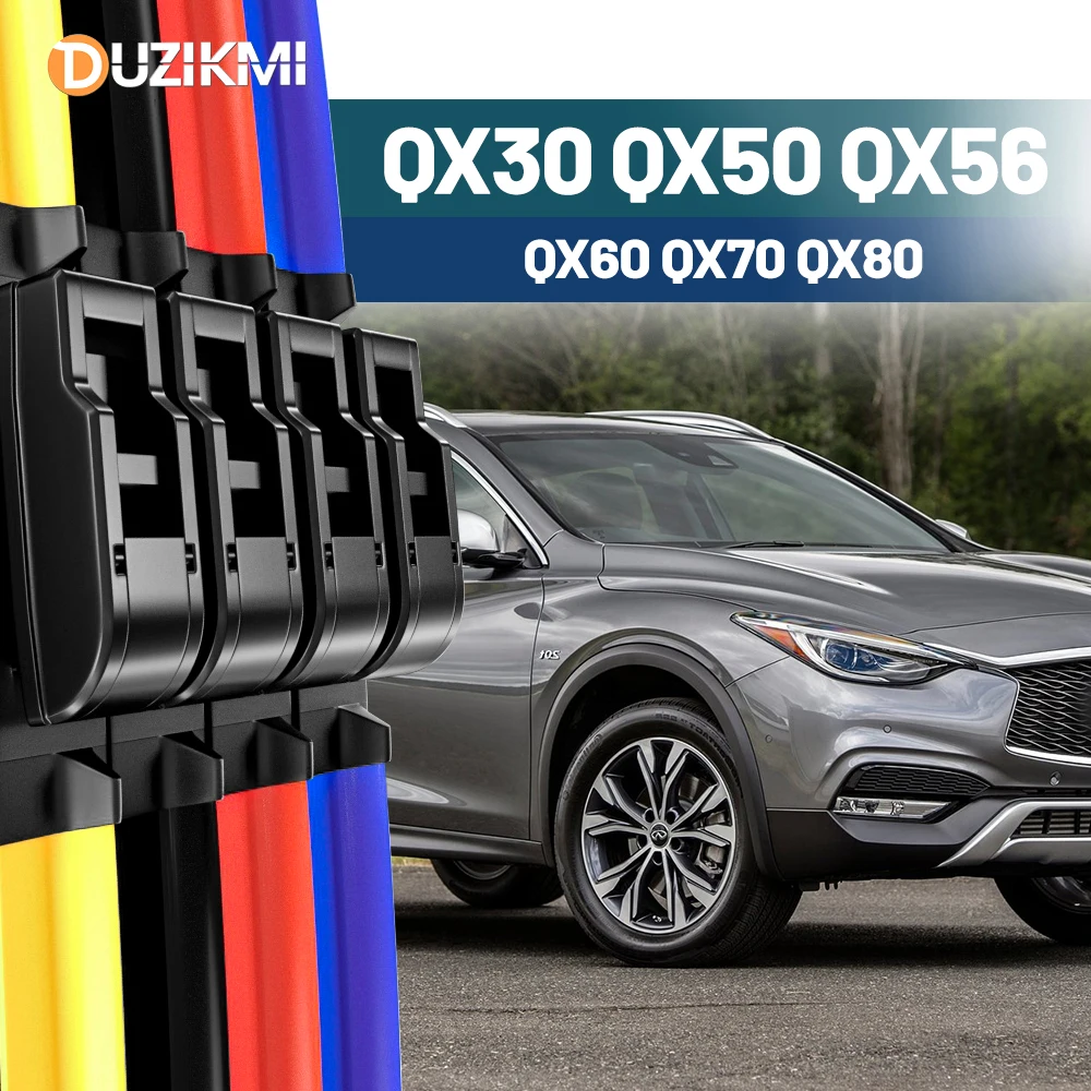 

For Infiniti QX30 QX50 QX56 QX60 QX70 QX80 2003-2019 2015 2016 2017 2018 2pcs Front Windshield Windscreen Wiper Blades Red Blue