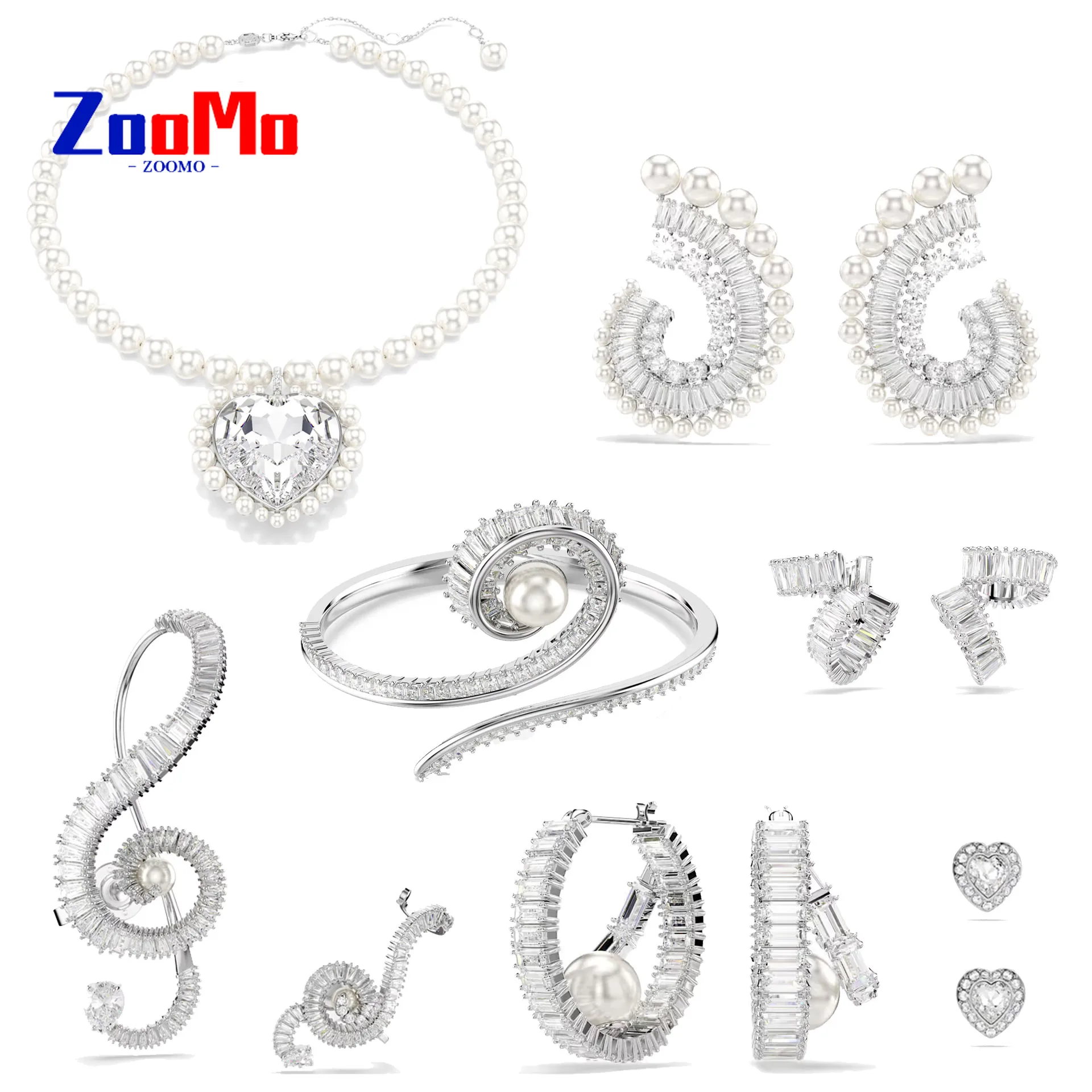 

Original 2025 New Charms High-Quality Heart Necklace Pearl Earrings Bracelet Fine Jewelry Set for Women Romantic Jewelry Gift