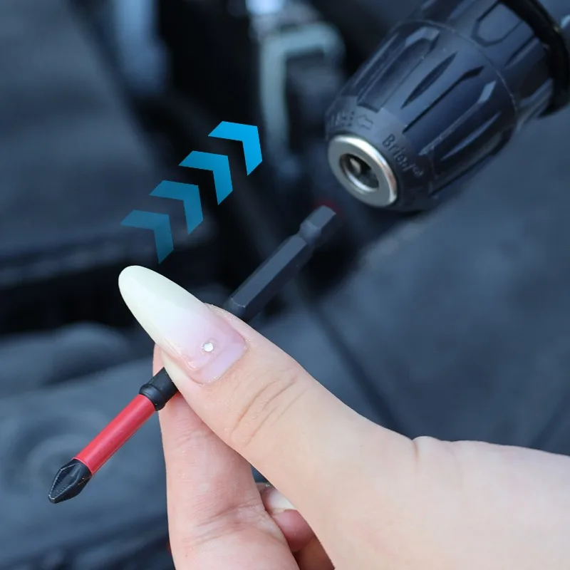 K5/Ts2 Impact Magnetic Screwdriver Bits Anti-Slip Cross Head Strong Magnetic Drill Bit Black Magnetic Electric Drill Screwdriver