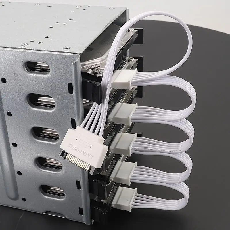 15Pin SATA Power Supply Splitter Cable Hard Drive 1 Male To 5 Female Extension Power Cord For DIY PC Sever