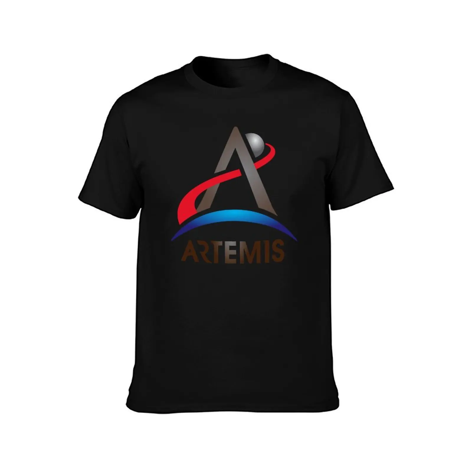 Artemis program T-Shirt, Summer Casual Cotton Tee, Oversized Streetwear Tops, Vintage Graphic Print, Loose Fit Short Sleeve