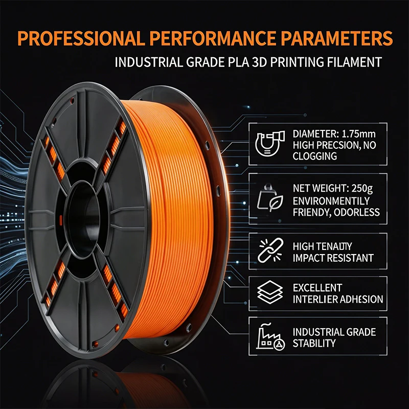 PLA Filament 1.75mm 250g Small 3D Printer Filament Spool with ±0.02mm Accuracy for FDM Printers Test Printing Color Testing
