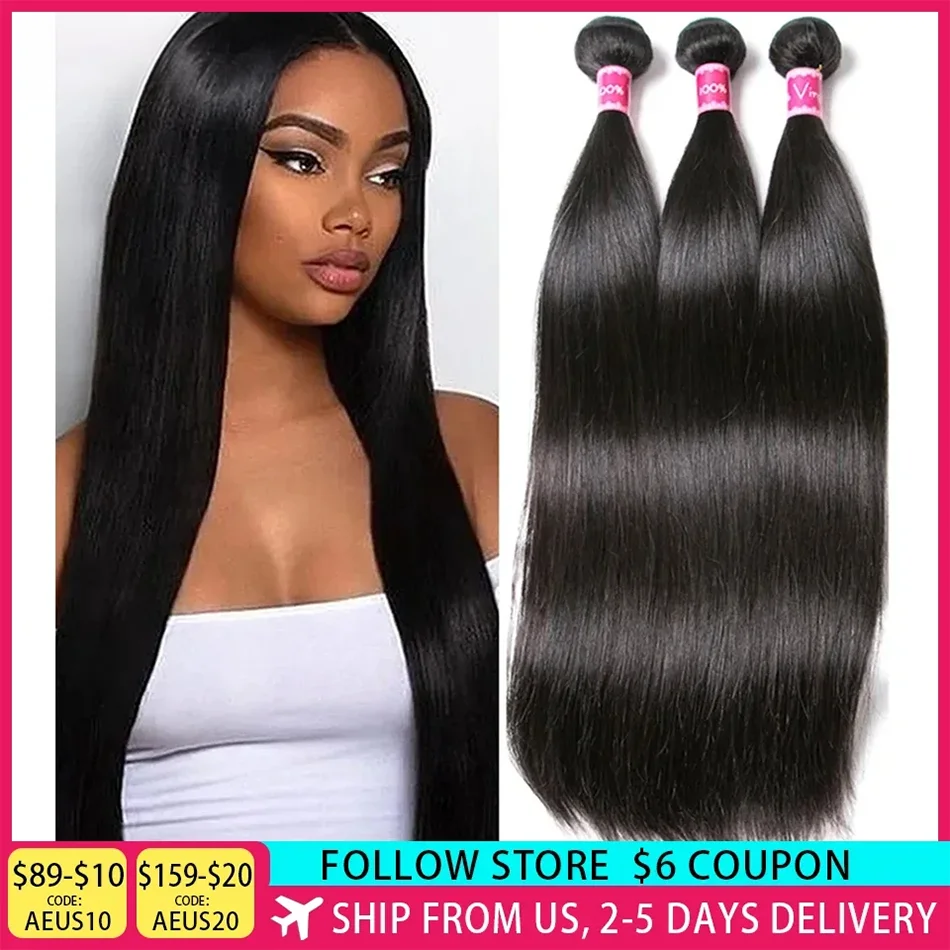 30 40 50 inch Straight Human Hair 3 Bundles with Closure Brazilian Remy Bundles 100%Human Hair 13x4 Frontal Closure And Bundles