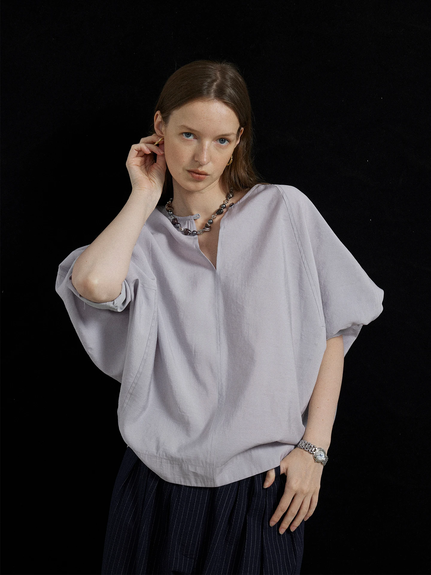 

Moofeel Modal Long Sve irt round Ne Loose Fit Batwing Sve Women's Premium Faion Casual irt Drapey Lazy Sle 20...