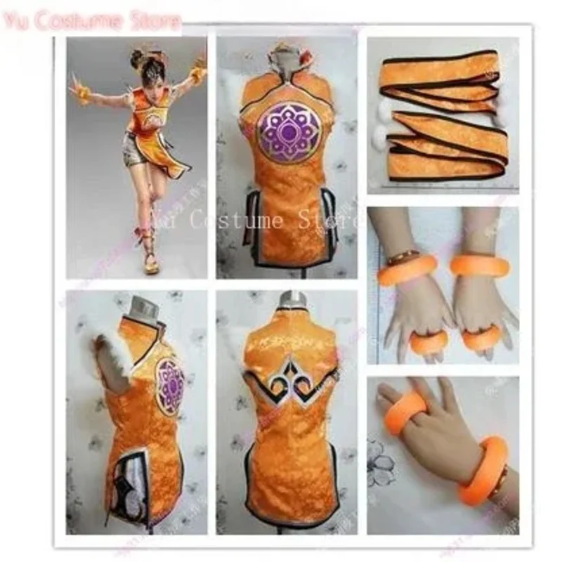 

Tekken ling xiaoyu LiLi Косплей Костюм полный комплект с браслетом для волос 5; c, 8'z, 6,k;
