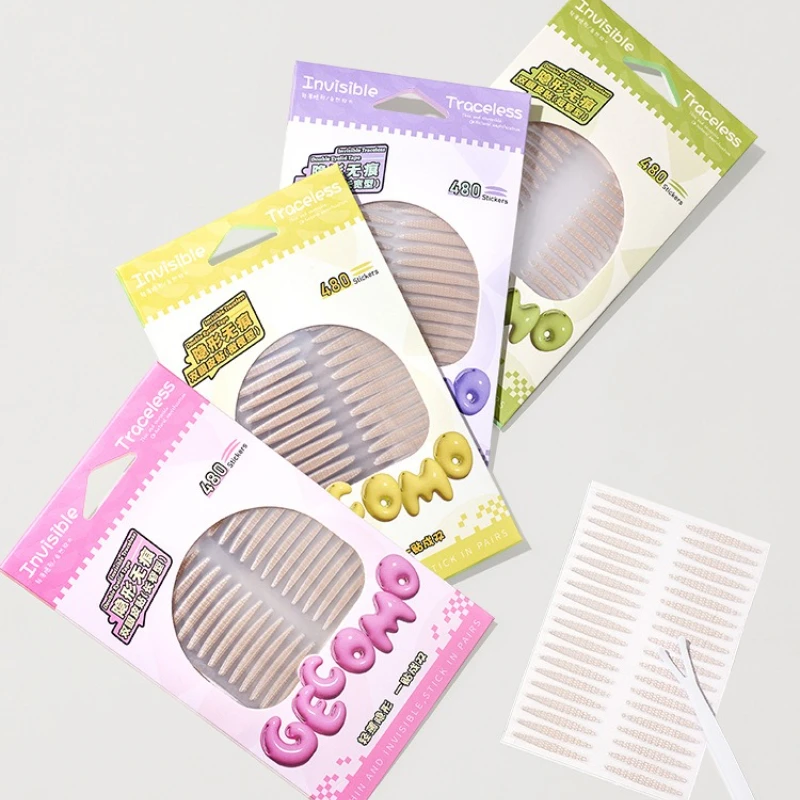 เทปติดตาสองชั้นแบบใส 120/480 ชิ้น ติดทนนาน กันน้ำ สำหรับเปลือกตาเดี่ยว ให้ลุคธรรมชาติ