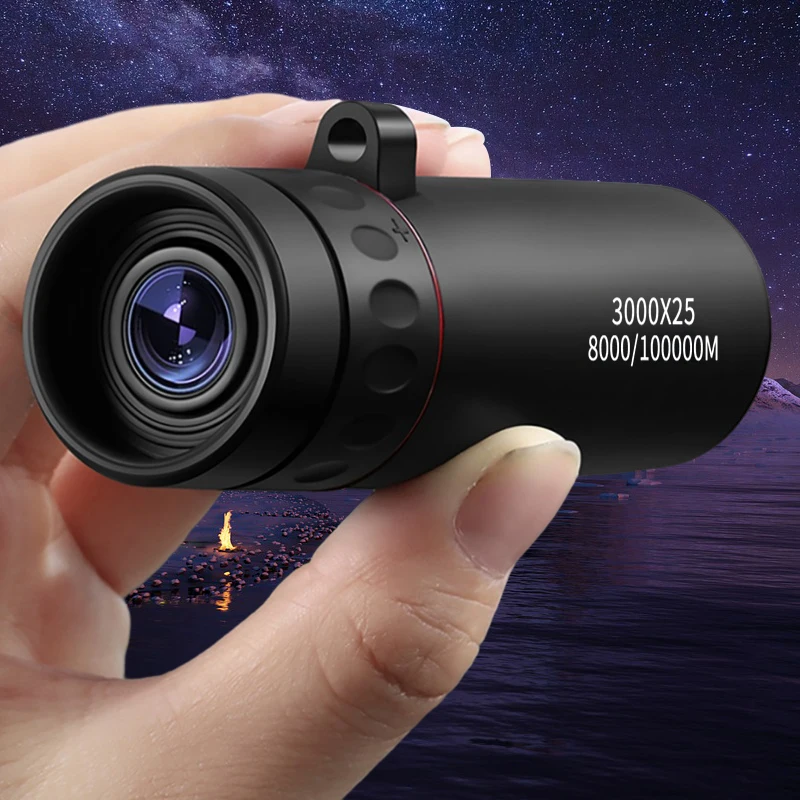 3000x25 Monocular HD Zoom Professional Adult Monocular and Mini Portable Telescope, suitable for outdoor camping and hunting