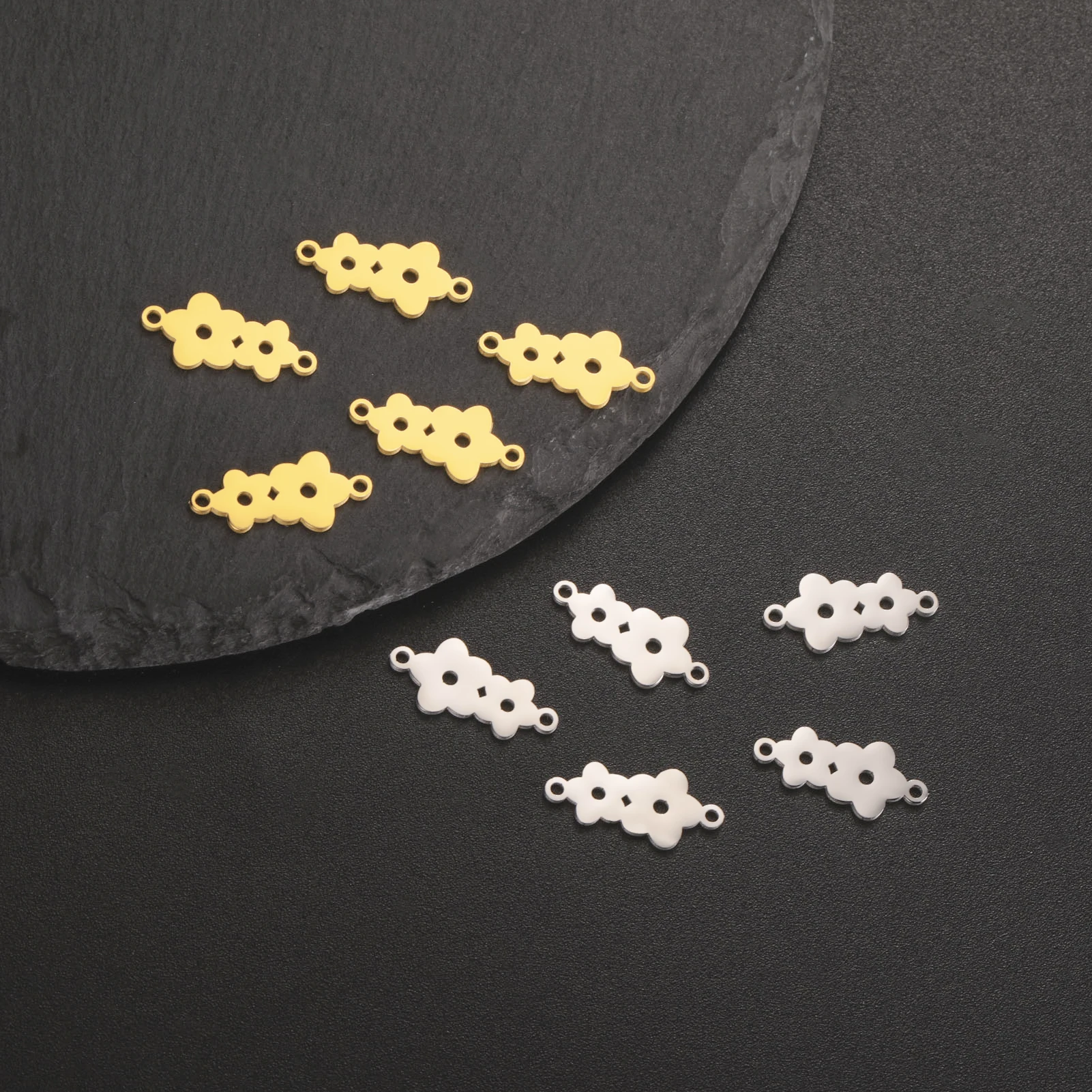 EUEAVAN 5 stücke Edelstahl Blume Charms Blüte Pflanze Anhänger Frauen Halskette Ohrringe Armband DIY Handwerk Zubehör Großhandel – Detail 11