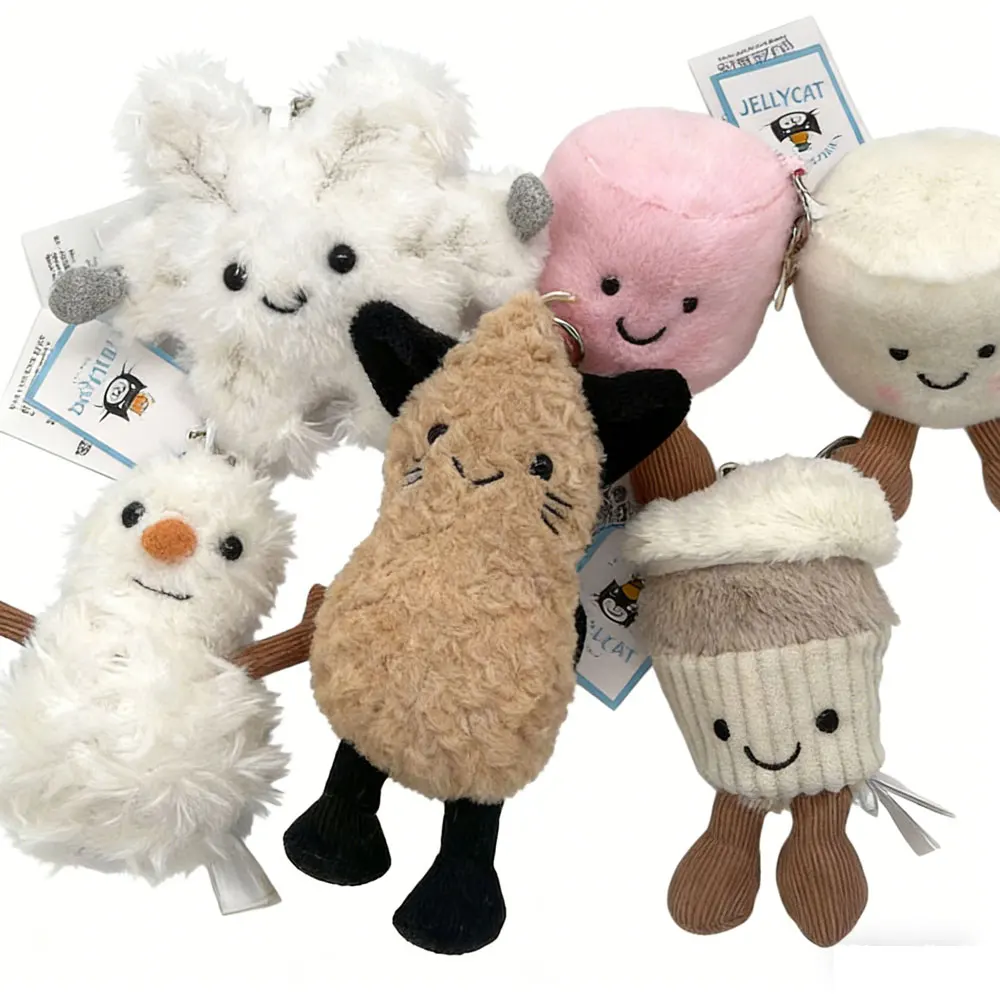 Nueva colección JC Winter: completa con tres etiquetas, con llaveros/encantos de bolso de peluche con copos de nieve y muñecos de nieve.
