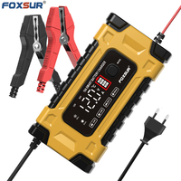 FOXSUR Car Battery Charger 12V/10A 24V/5A Full Automatic Smart Battery Chargers Maintainer Portable Pulse Repair Battery Charger