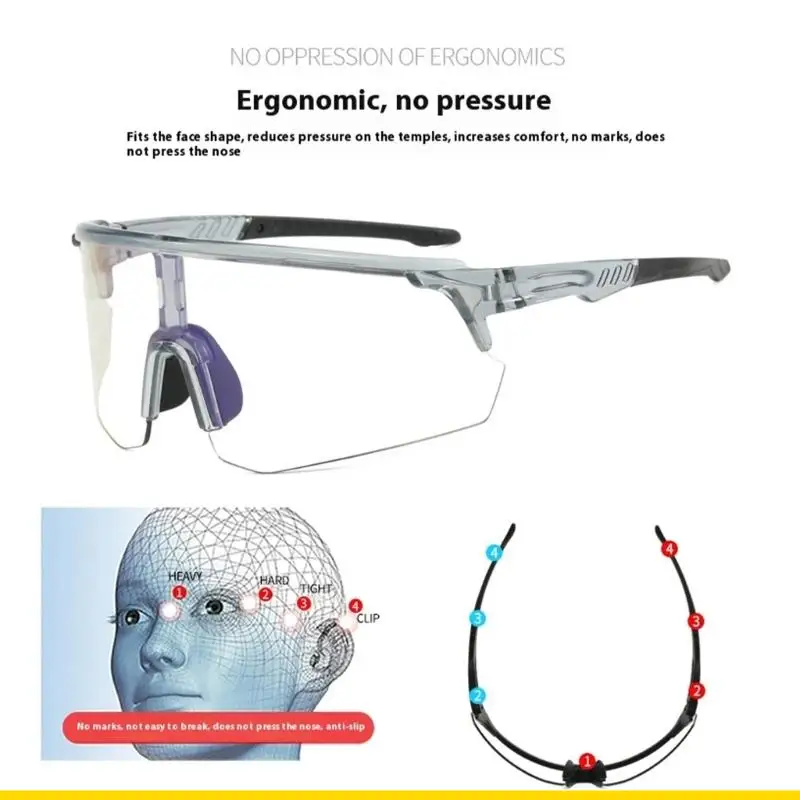 Occhiali sicurezza fotocromatici SZCH Tecnologia delle lenti adattive Protezione UV400 Antigraffio per ciclismo all'aperto e