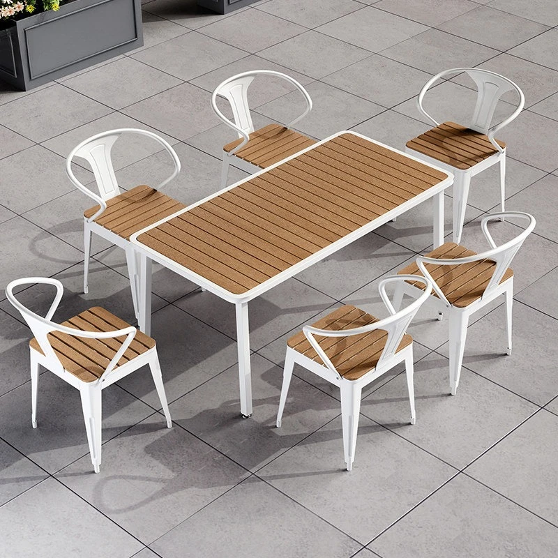 

Outdoor casual dining table Garden milk tea shop Open-air balcony Cafe Table and chair combination