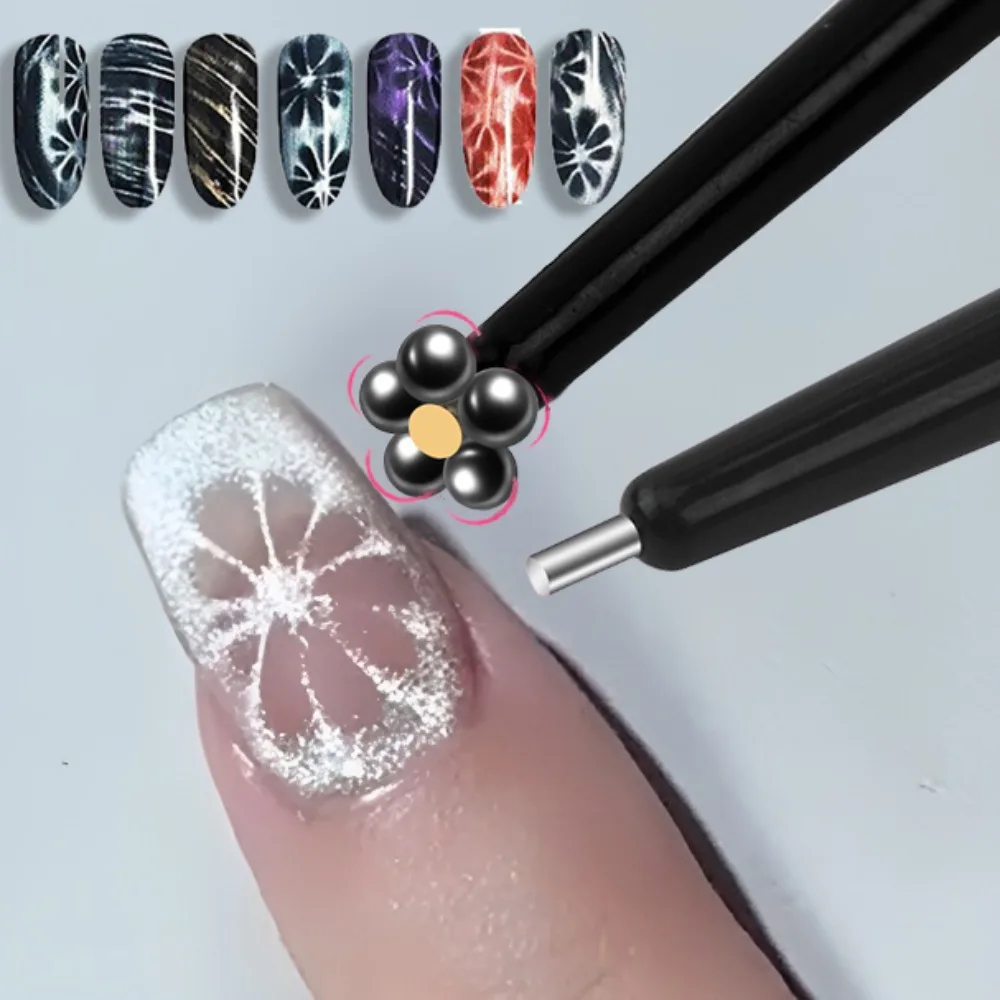 

Double Headed Nail Art Magnet Stick Fancy Cat Eyes Magnet for Nail Gel Polish 3d Line Strip Effect Pro Strong Magnetic Pen Tools