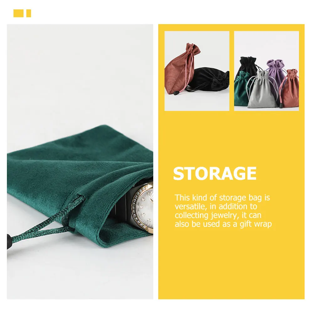 

5Pcs Drawstring Pouch Storage Bag Jewelry Organizer Lightweight Travel Toiletry Makeup Bag Makeup Pouch