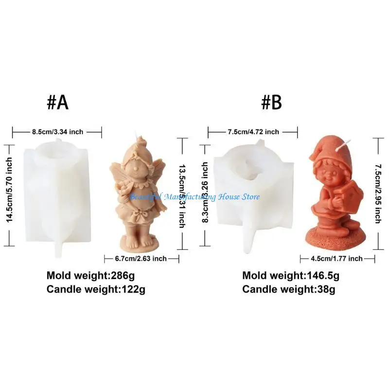 E56A فتاة على شكل قالب شمع معطر قالب سيليكون النحت قوالب الايبوكسي الراتنج الروائح صياغة قالب صنع المجوهرات العرض #6