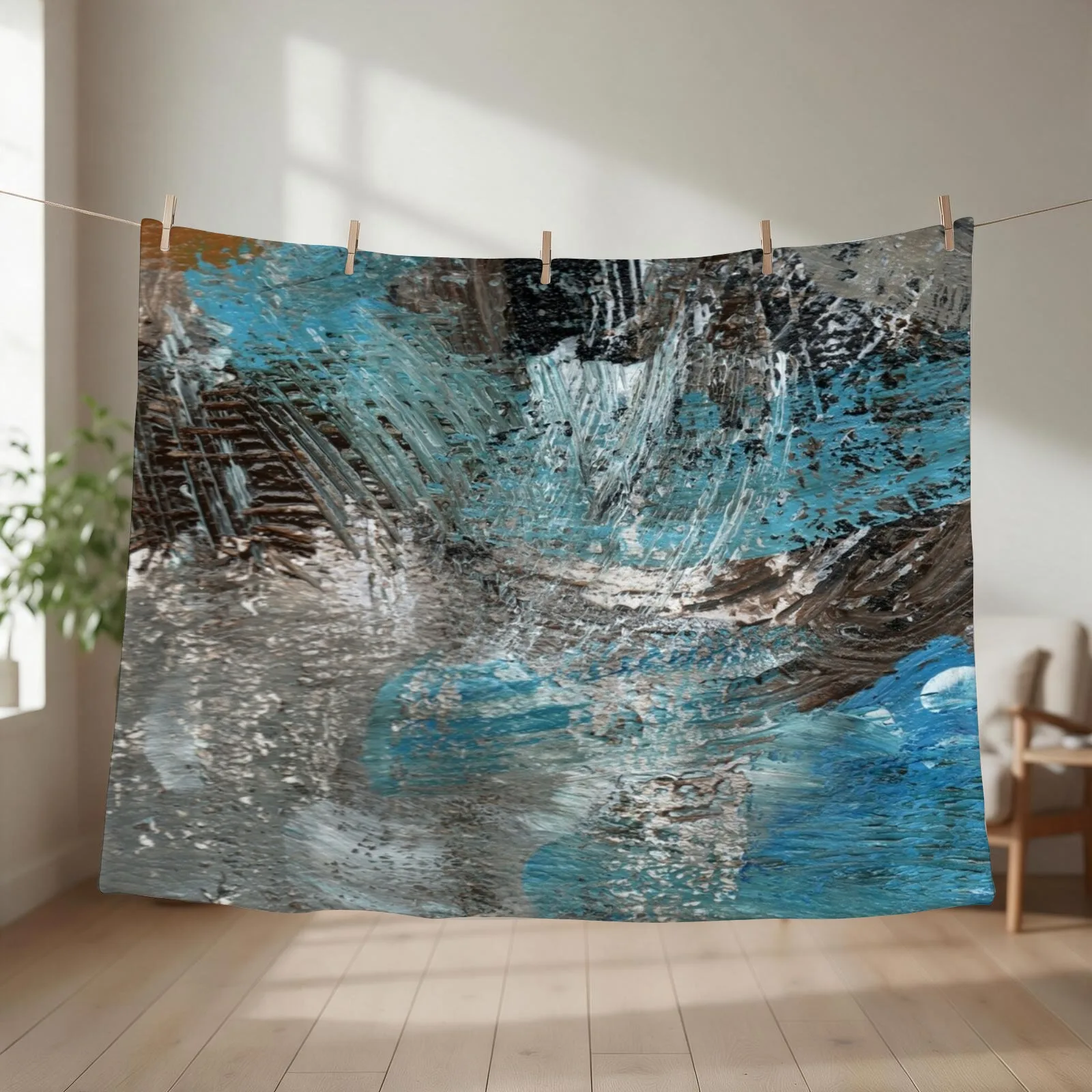 Moonlight on Waves Abstract Throw Blanket for babies Cute Plaid Extra Large Throw Furry Blankets