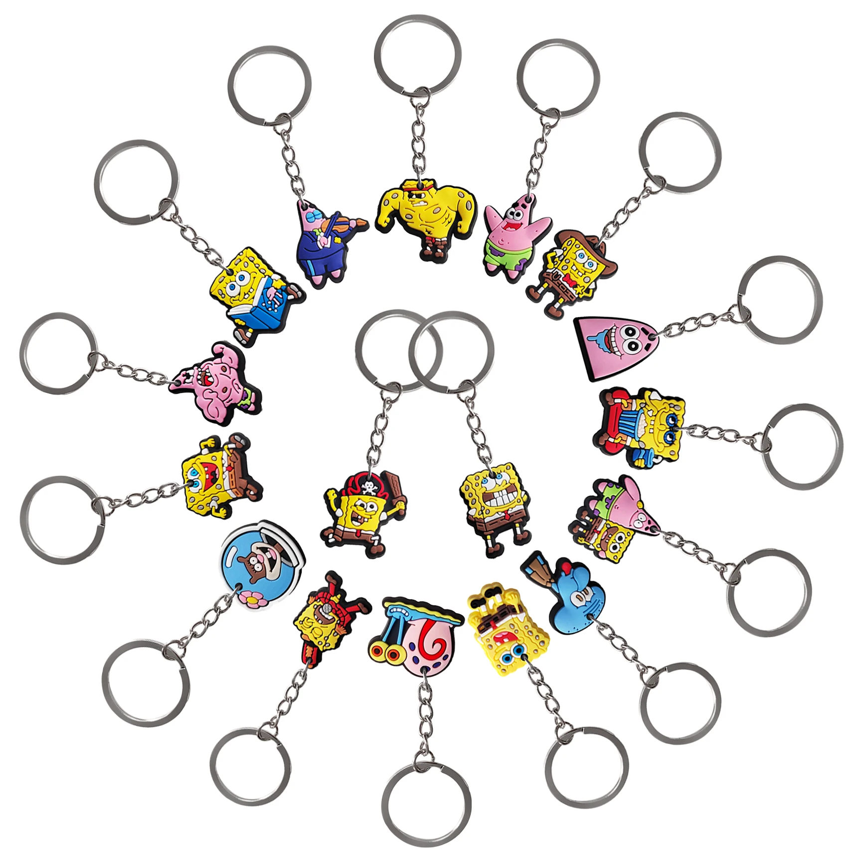 

Spongebob Keychain Party Favors Pendant Bag Keychain Accessories Birthday Party Gift Bag Filling Material Christmas Supplies