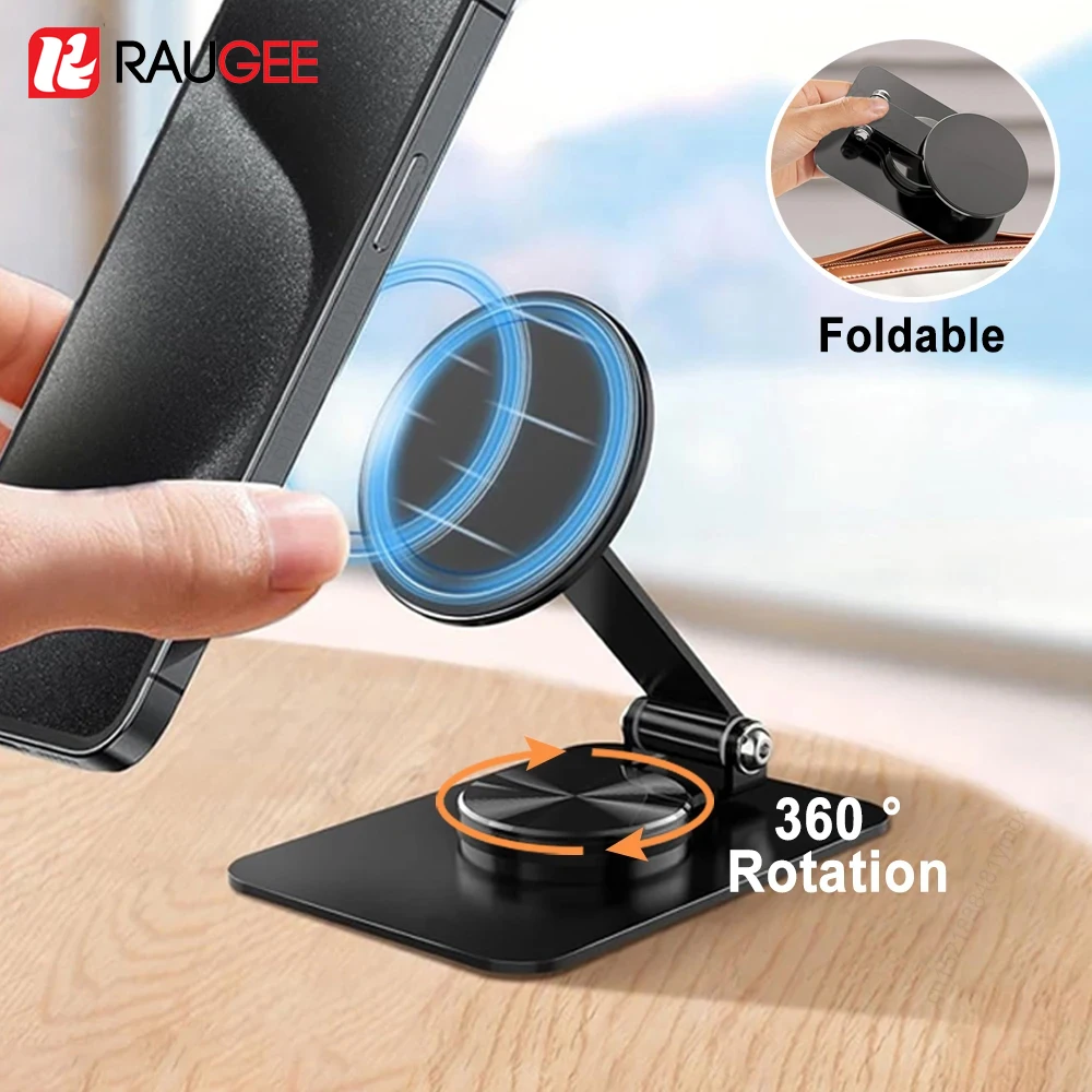 

Magnetic Phone Holder 360° Rotation Foldable Desktop Cell Phone Stand For iPhone 16 15 14 13 12 Pro Max Mobile Phone Bracket