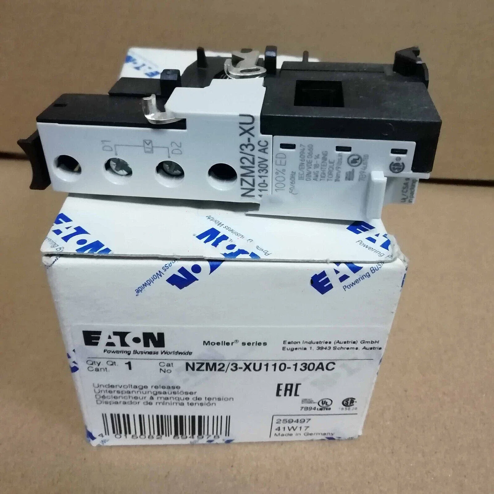 

259497 NZM2/3-XU110-130AC - Undervoltage release, 110-130VAC