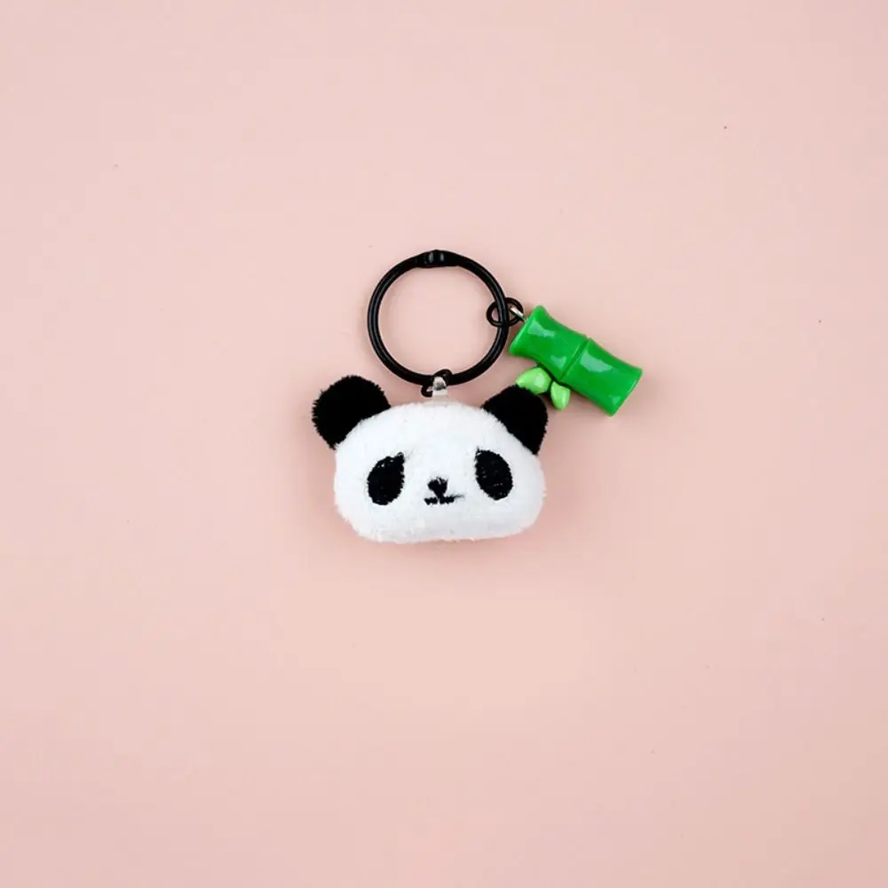 Soft Bamboo Tube Panda Keychain Creative Cute Cartoon Kawaii Animal Pendant Key Ring Toys Panda Keychain Car Key Pendant